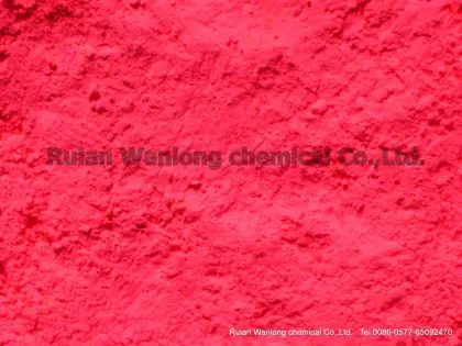 Orange-red fluorescent pigments for plastics and inks