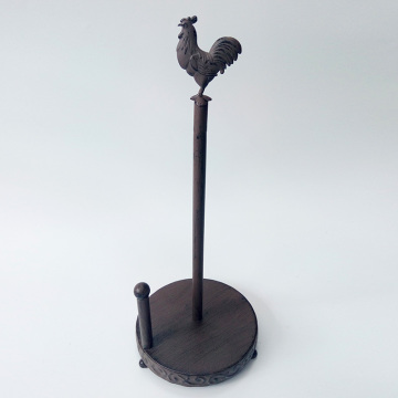 Antique Metal Rooster TP Holder