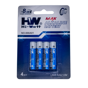 Bateria alcalina HW MAX AAA LR03 1,5V