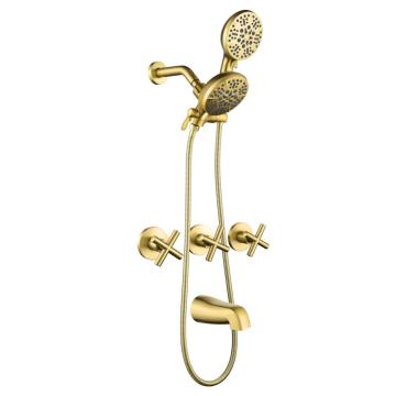 Wall Concealed Mount Brass Rainfall Bath Shower Set