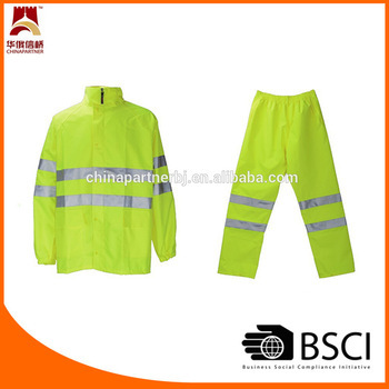 Raincoat waterproof Lime hi vis clothing