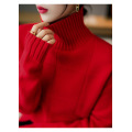 women's solid color checkered turtleneck pullover sweater