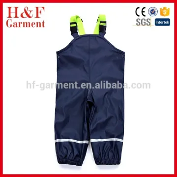 Boys rain bib overalls water repellent fleece safety pants trousers