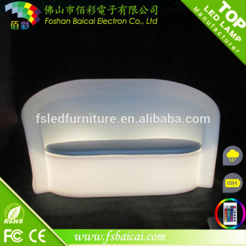 high quality elegant double sofa RGB waterproof plastic ,show led sofa chair for home decoration