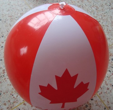 PVC Inflatable Beach Ball with the Printing of Canadian National Flag