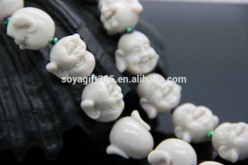 Women White Buddha Beads bracelet Buddha head bracelets Lucky Fortune Jewellery