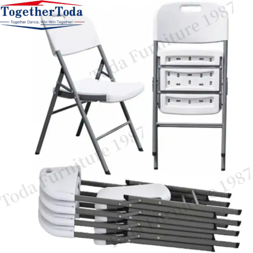 Collapsible plastic chairs for outdoor parties