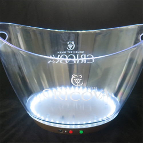 Transparent Silkprint Logo Beer Led Ice Bucket
