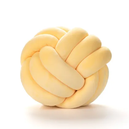 Nordic knotted velvet solid hair ball pillow