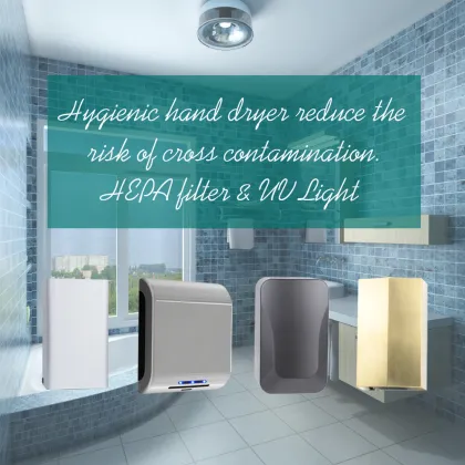 W-625S1 SS304 White Automatic High Speed Electric Airblade Hand Dryer with HEPA Filter