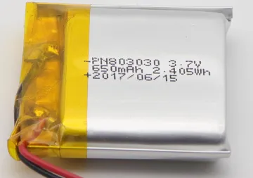 650mAh Lithium Ion Polymer Battery For Speakers (LP3X3T8)