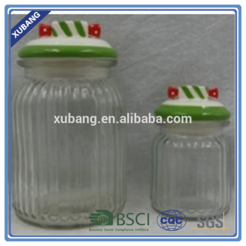 Glass mason jar wholesale glass Candy Jar with lid