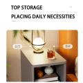 Ultra Narrow Simple Bedside Cabinet Mini Small Simple Bedroom Home Rental Housing Shelf Bedside Table Solid Wood Color