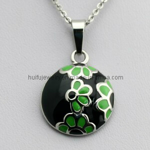 Kawaii Flower Steel Casting ,Round Pendant