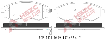 FMSI D449 car ceramic brake pad for Hyundai