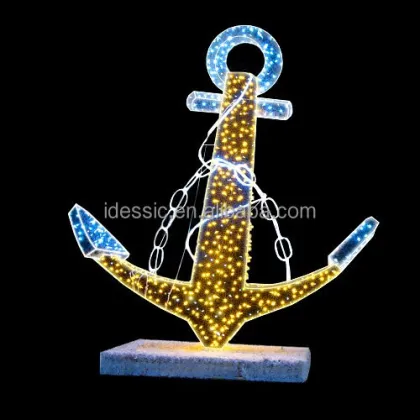 3D Lighted Anchor Sculpture Christmas Decorations