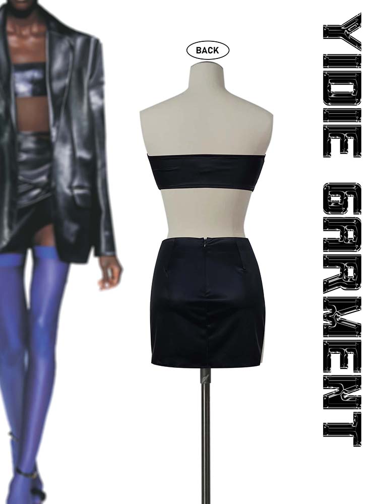 Fashion Faux Leather Tube Miniskirt