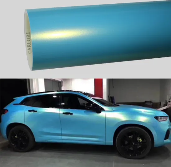 metallic fantasy ice blue car vinyl wrap