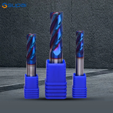 HRC70 Tungsten Steel End Mills Coating Blue Nano