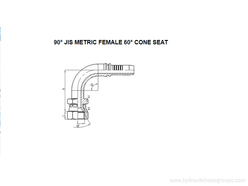 90° JIS Metric Female 60° Cone 28691