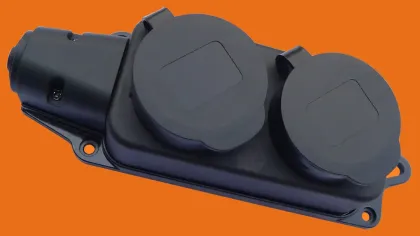 Waterproof round socket with cover