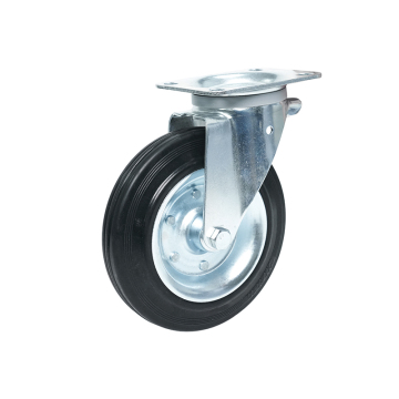 200mm and 160mm Heavy Duty Rubber Caster Wheels with Brakes for Waste Bins and Containers