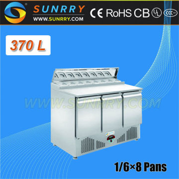 Three Doors Salad Bar Stainless Steel Covered Salad Bar 8 Pans (SY-RST1365S-1 SUNRRY)