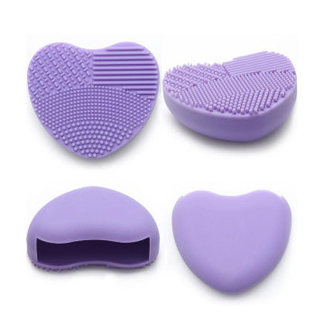 brush egg heart shape silicone makeup brush cleaner