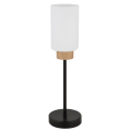 Modern Matte Black Wooden LED Desk Lamp