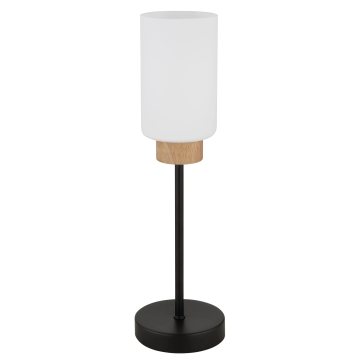 Modern Matte Black Wooden LED Desk Lamp