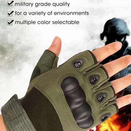 Half Finger Fingerless Knuckle Protection Gloves: Ideal for Tactical, Outdoor, Survival, Sports, Gym, Shooting, and Cycling Activities