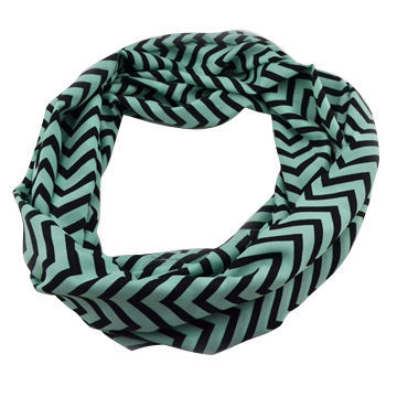 Cyan/black stripe fashion inside polyester scarves, OEM and ODM orders are welcome