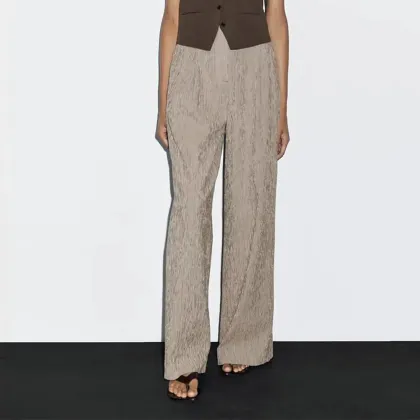 Women's minimalist workplace OL style striped casual pants