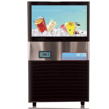 Commercial LED Blue Light Ice Cube Maker Machine with SS304 Shell and Silver Steel Block Box