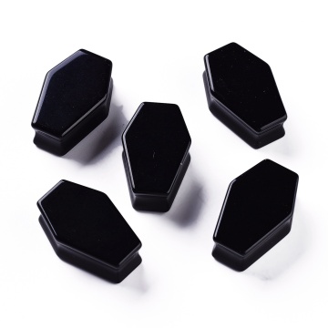 33mm Natural Black Obsidian Coffin Beads for Wire Wrapped Pendant Crafting: A Unique Pandahall Offering