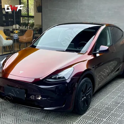 Flowing Black Charming Red Car Protection Film