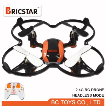 Headless mode 2.4G 9cm mini nano drone with LED lights.