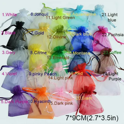 7*9cm size organza bag jewelry packaging display & jewelry pouches