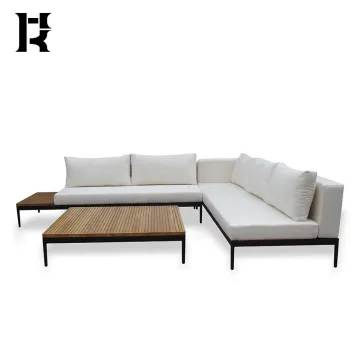 outdoor sofa set Patio Furniture garden sofa with Teak Wood Table Top outdoor waterproof sofa set