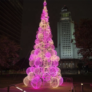 Commercial Large LED Giant 3D Spherical Christmas Tree Decorating Services for Shopping Malls