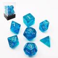 Bescon Blue Shimmery Dice Set, Polyhedral RPG Game 7-dice Set in Brick Box Packing