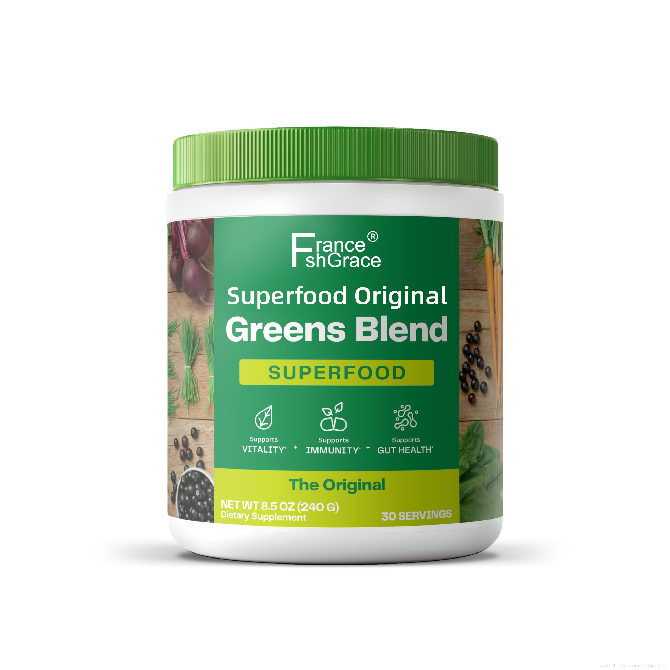 Greens Powder Mix for Energy with Organic Spirulina