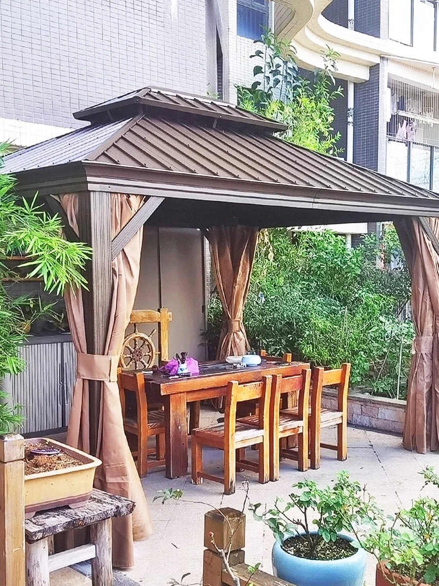 Aangepast Gazebo-wand op de buitenmuur gemonteerde hardebo