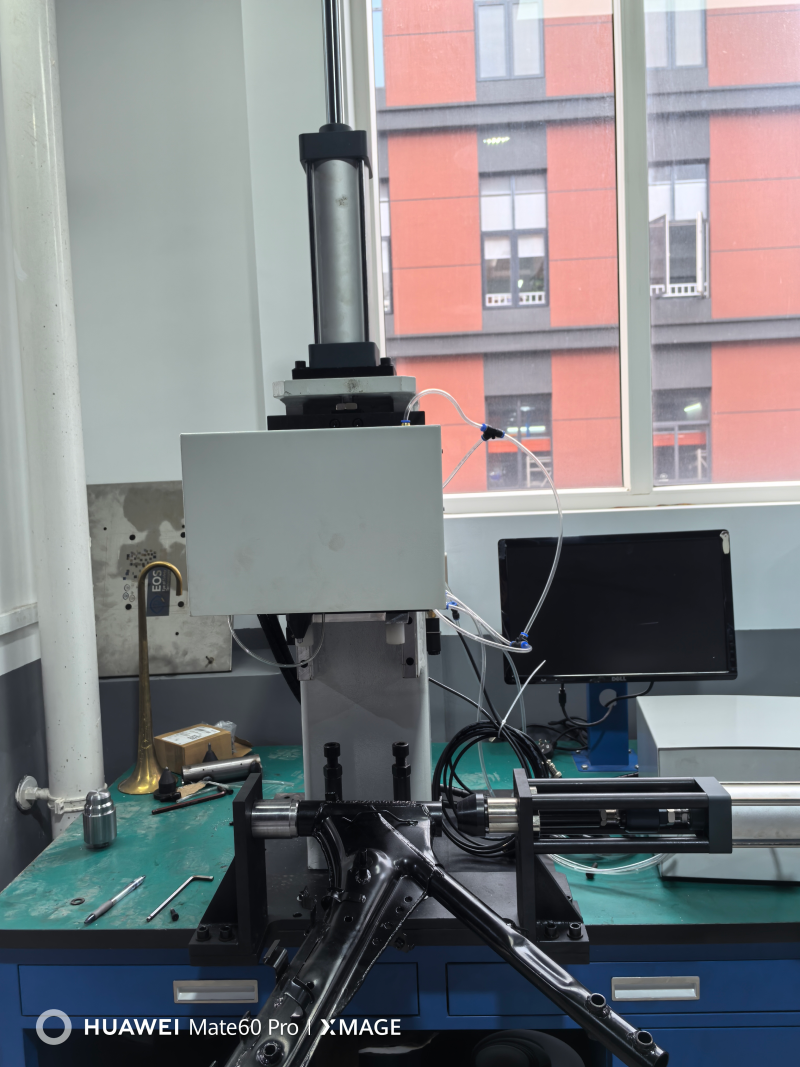 a custom-developed silent marking machine