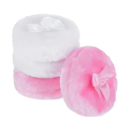 Custom Large Pink Velvet Makeup Puff for Face and Body Powder