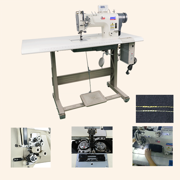 ماكينة خياطة إبرة مزدوجة صناعية للجينز