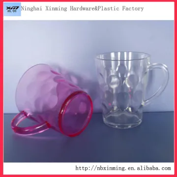 Recycled plastic drinking cup with handle