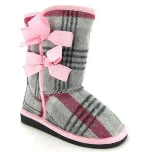 Cute Children's Tartan Print Snug Boots