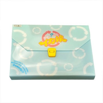 cute stationery pp plastic document bag with button