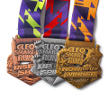 Medaglia maratona sportiva in lega di zinco metallica personalizzata